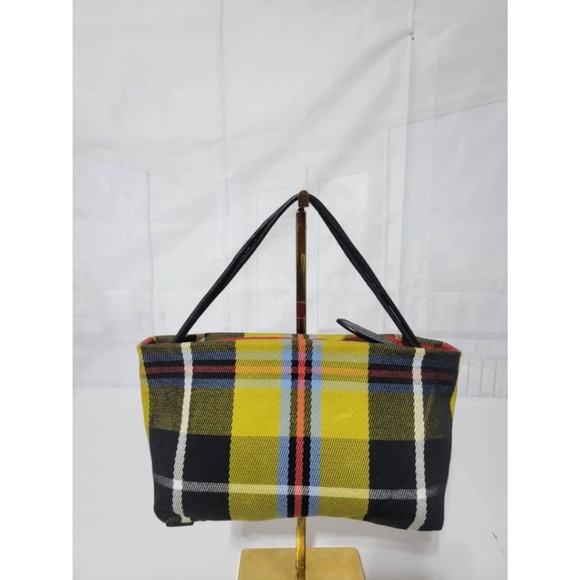 Authentic BURBERRY Tartan Fabric and Leather Clutch/Pouch - Picture 1 of 12
